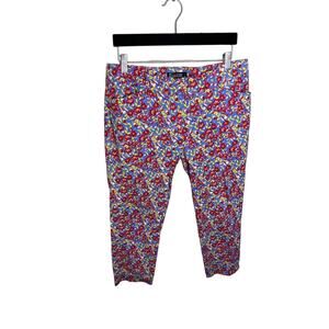 New York and company floral cropped office career pants womens size 10